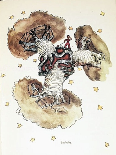 baobaby - ilustracja z książki Mały Książę wydanie z 1961 roku